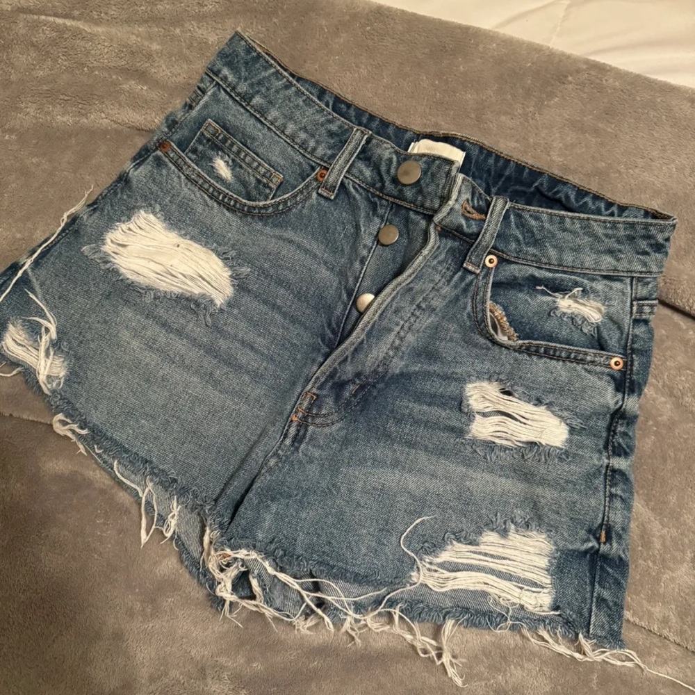 Distressed Denim Shorts